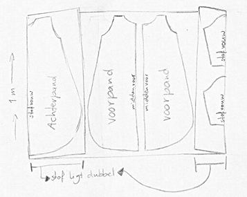uitknipschema patroon slaapzakje