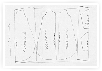 uitknipschema patroon slaapzakje